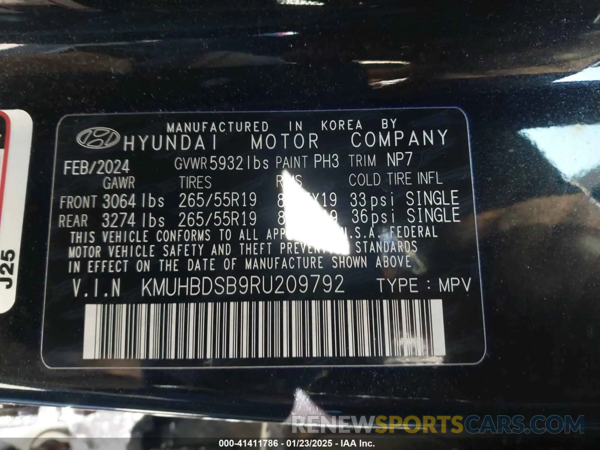 9 fotografías del automóvil dañado KMUHBDSB9RU209792 GENESIS GV80 2024