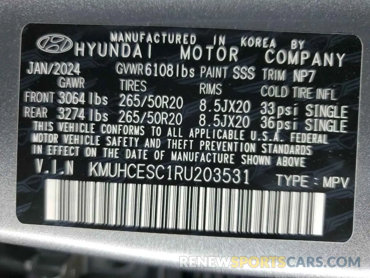 14 fotografías del automóvil dañado KMUHCESC1RU203531 GENESIS GV80 2024