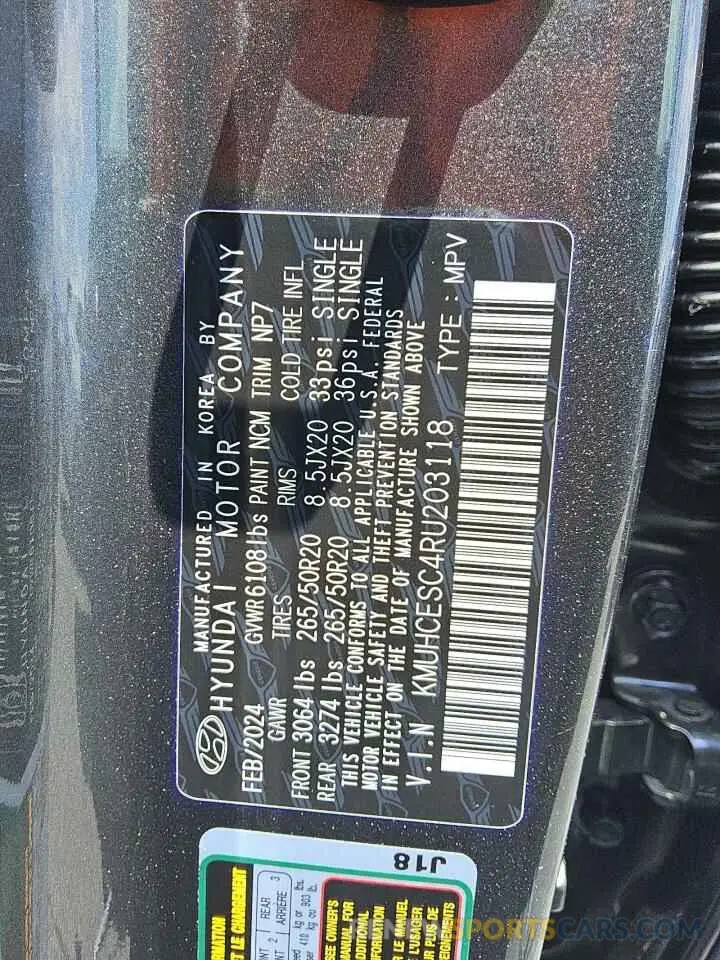 13 fotografías del automóvil dañado KMUHCESC4RU203118 GENESIS GV80 2024