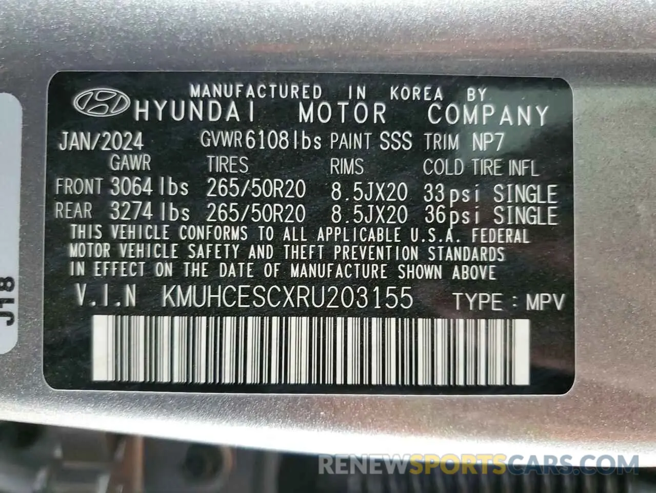 14 fotografías del automóvil dañado KMUHCESCXRU203155 GENESIS GV80 2024
