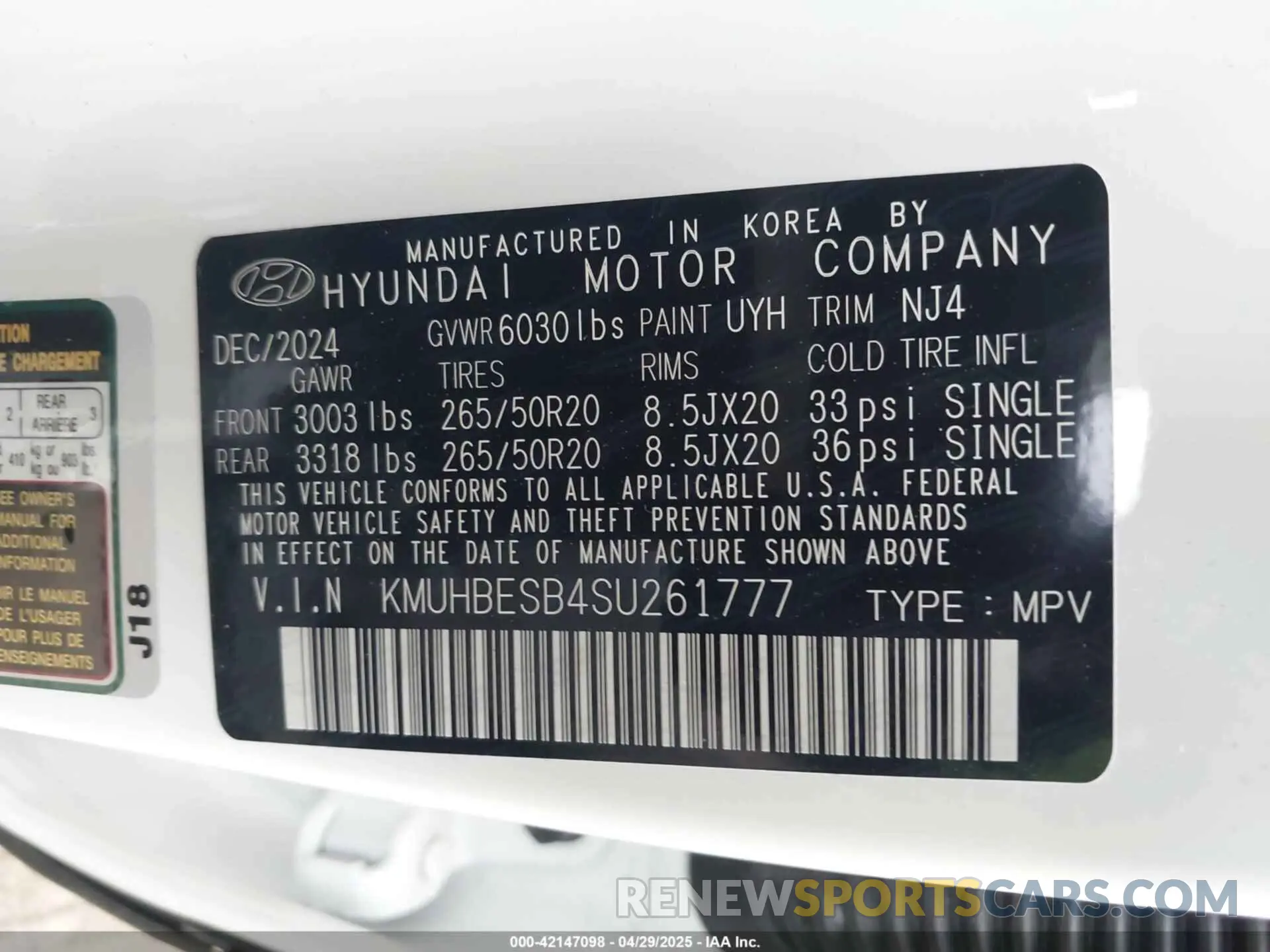 9 fotografías del automóvil dañado KMUHBESB4SU261777 GENESIS GV80 2025