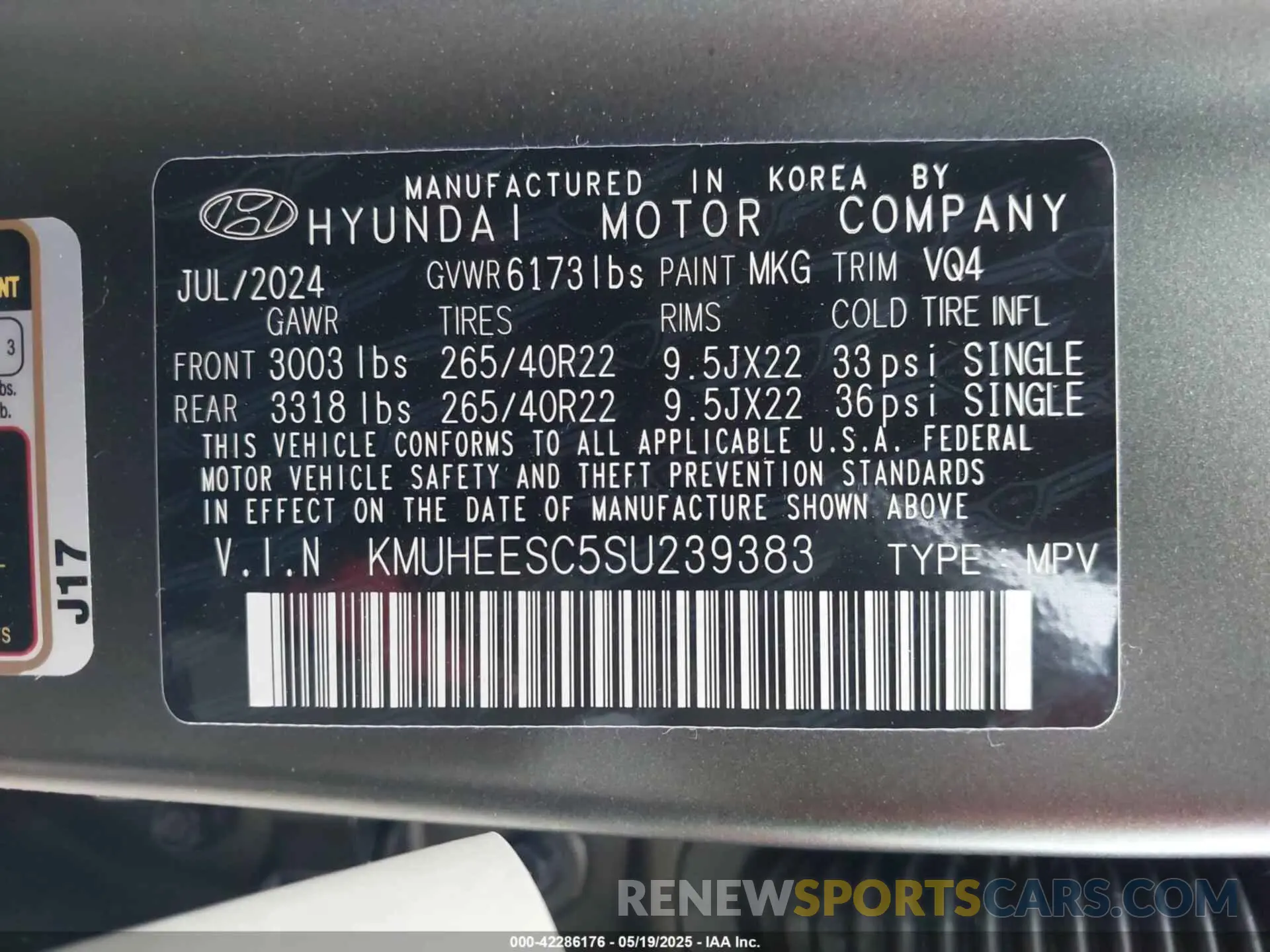 9 fotografías del automóvil dañado KMUHEESC5SU239383 GENESIS GV80 2025