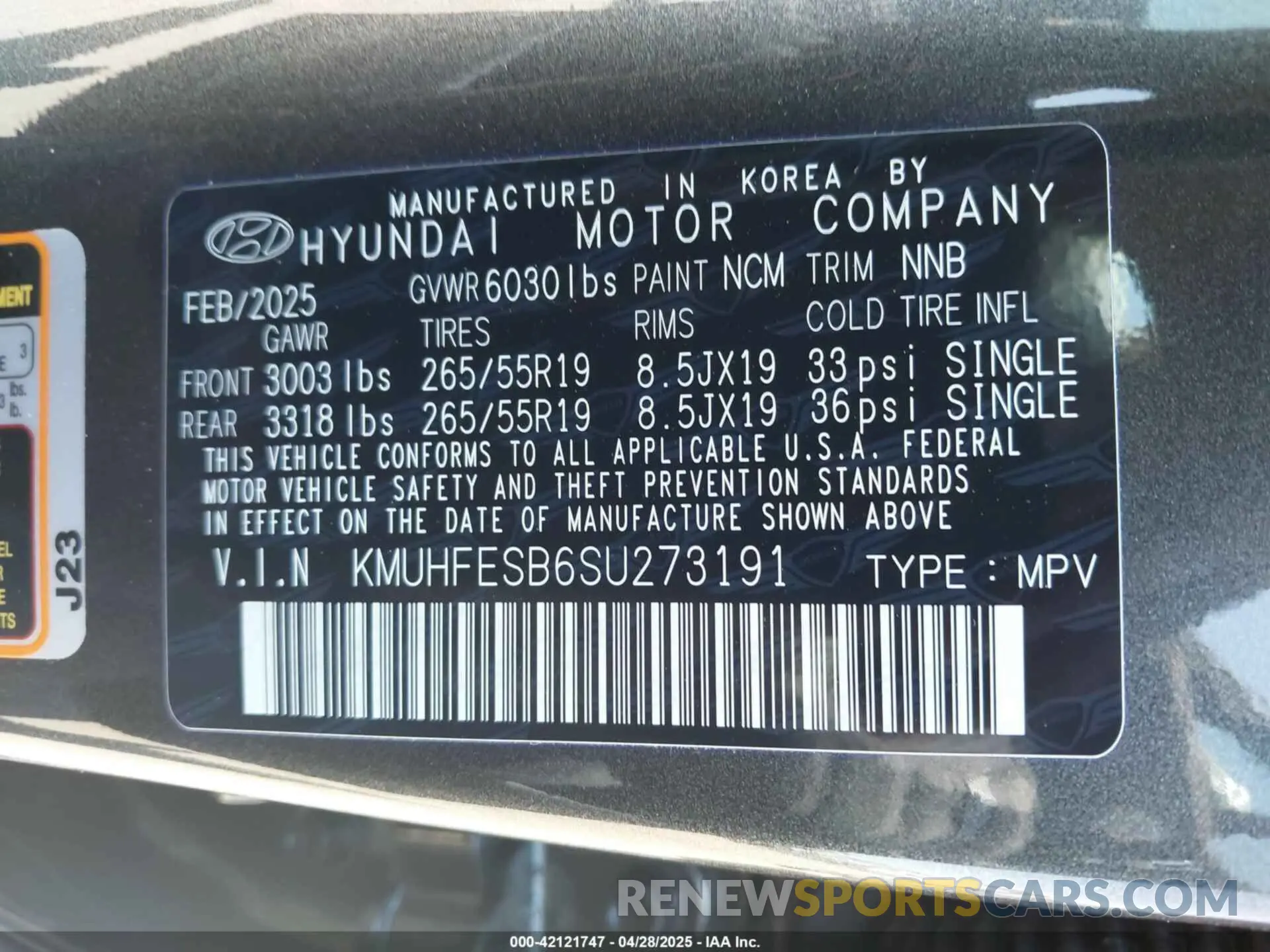 9 fotografías del automóvil dañado KMUHFESB6SU273191 GENESIS GV80 2025