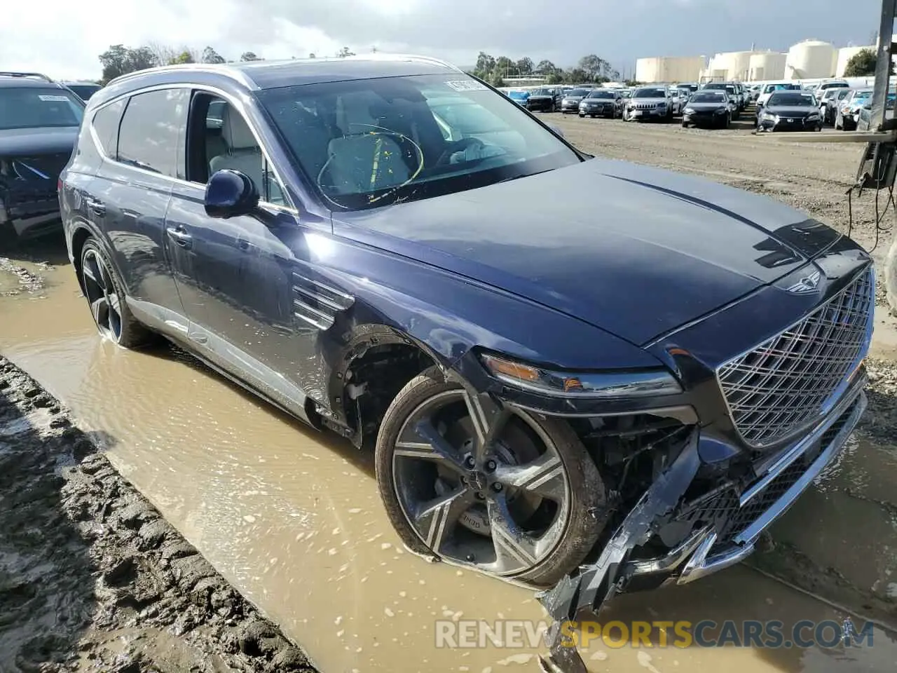 4 fotografías del automóvil dañado KMUHEESC8SU240382 GENESIS GV80 PREST 2025