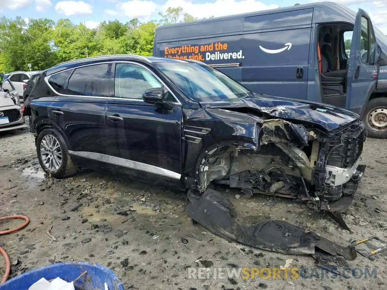 4 fotografías del automóvil dañado KMUHFESB5SU240229 GENESIS GV80 STAND 2025