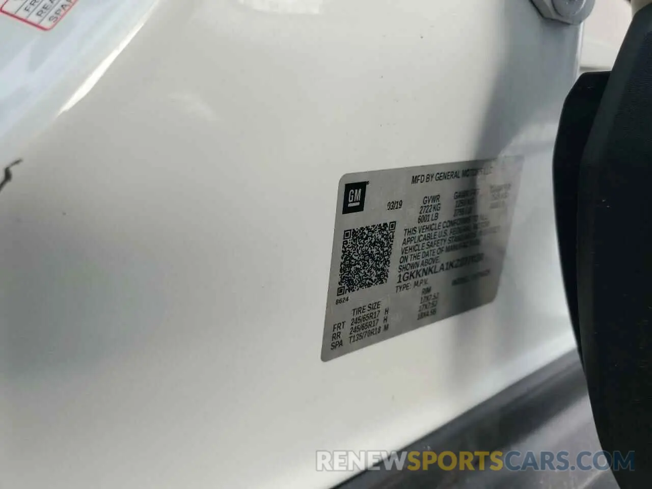 13 fotografías del automóvil dañado 1GKKNKLA1KZ237030 GMC ACADIA 2019