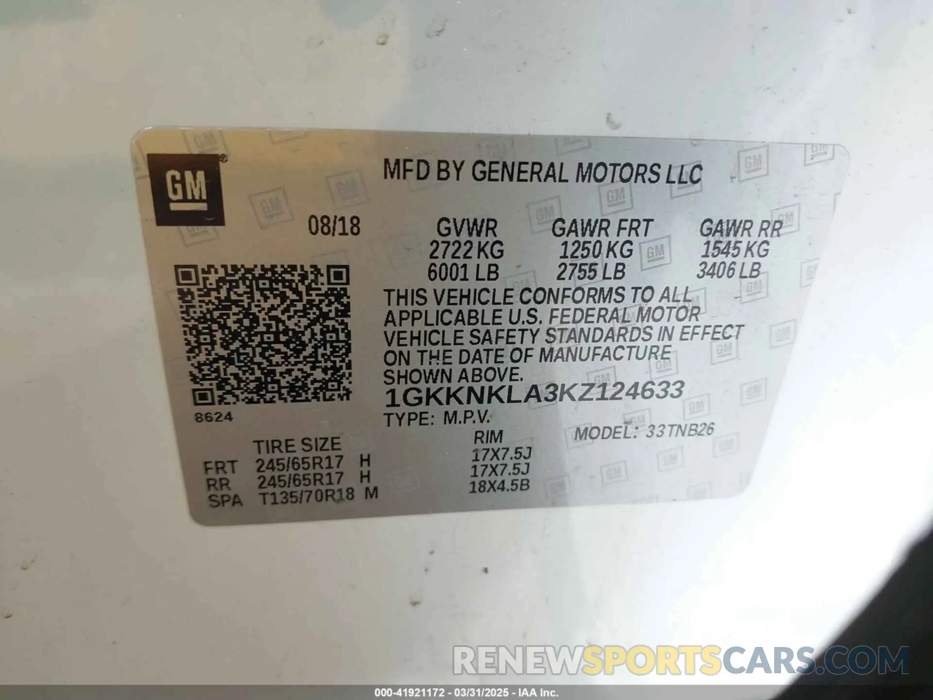 9 fotografías del automóvil dañado 1GKKNKLA3KZ124633 GMC ACADIA 2019