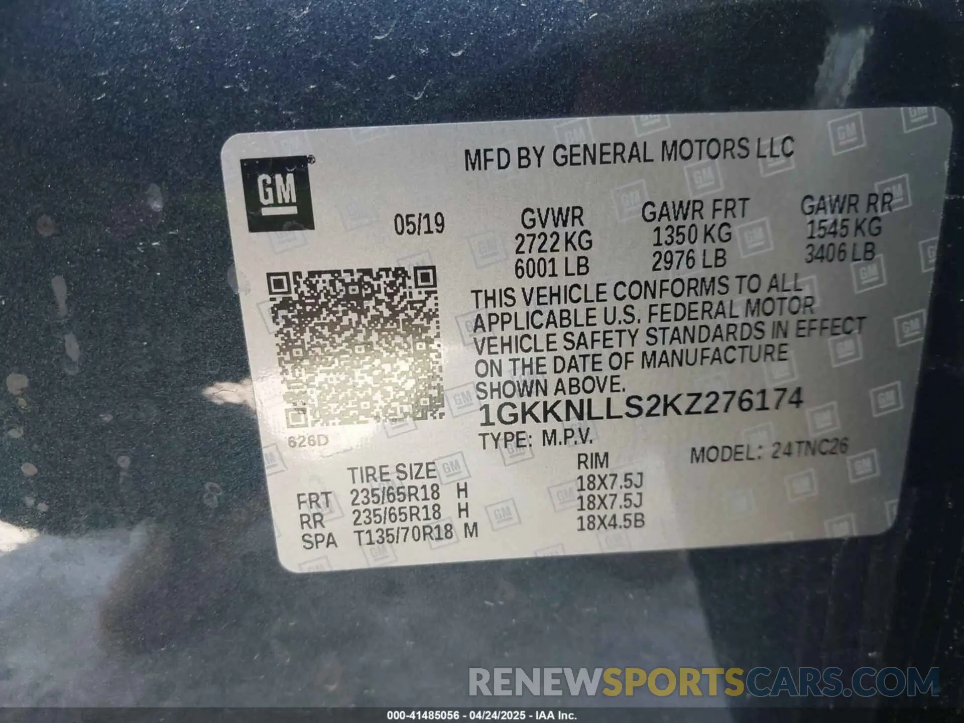 9 fotografías del automóvil dañado 1GKKNLLS2KZ276174 GMC ACADIA 2019