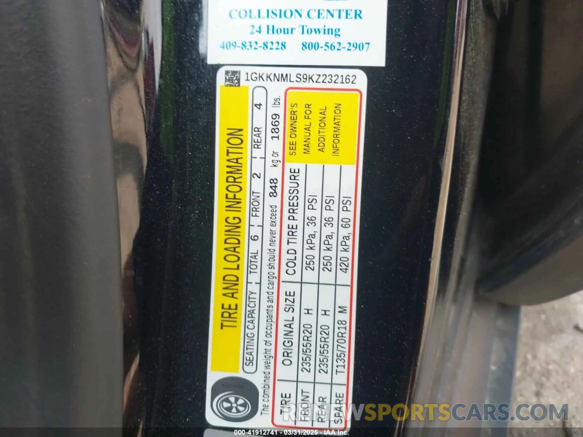 9 fotografías del automóvil dañado 1GKKNMLS9KZ232162 GMC ACADIA 2019