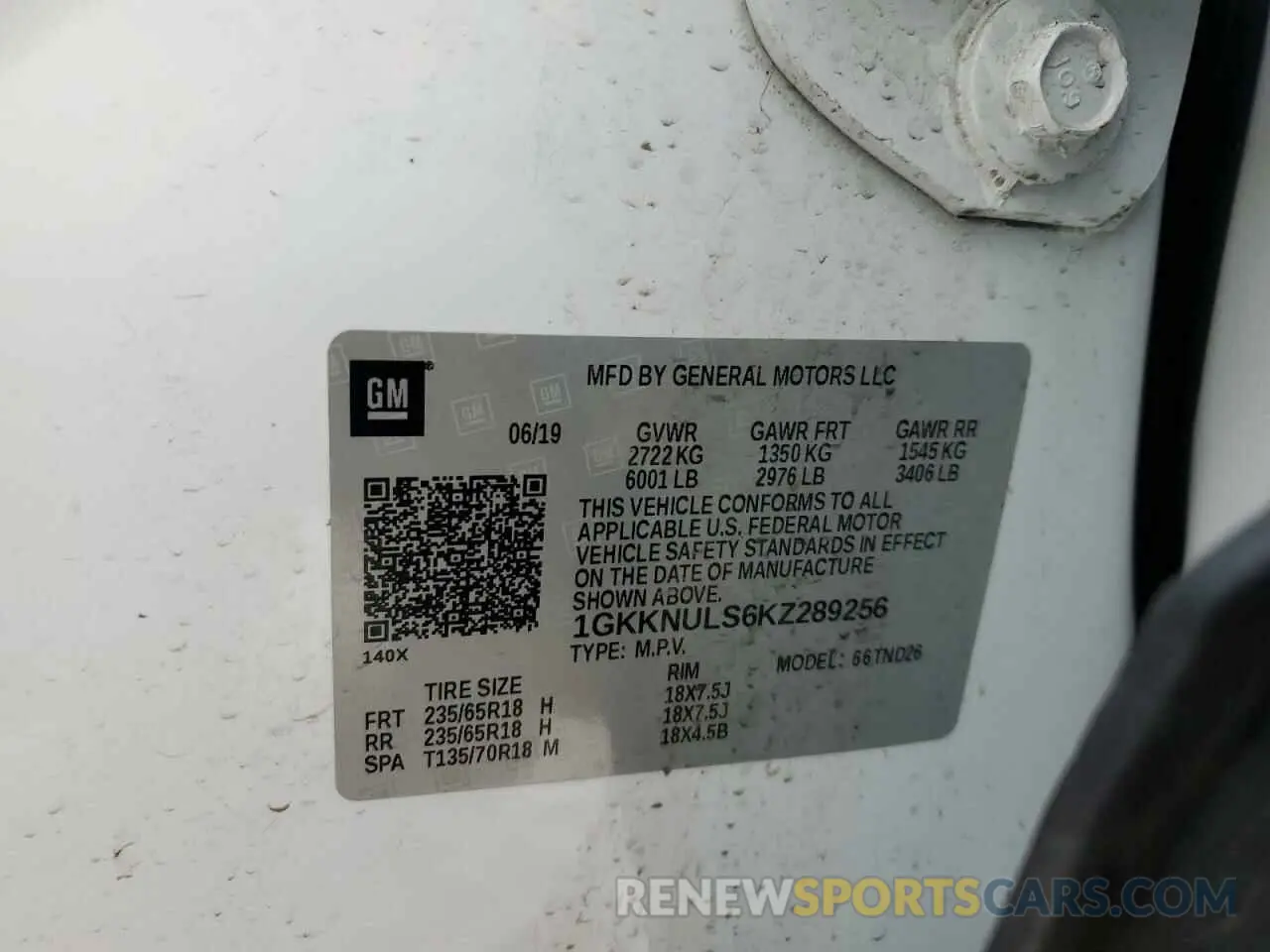 14 fotografías del automóvil dañado 1GKKNULS6KZ289256 GMC ACADIA 2019