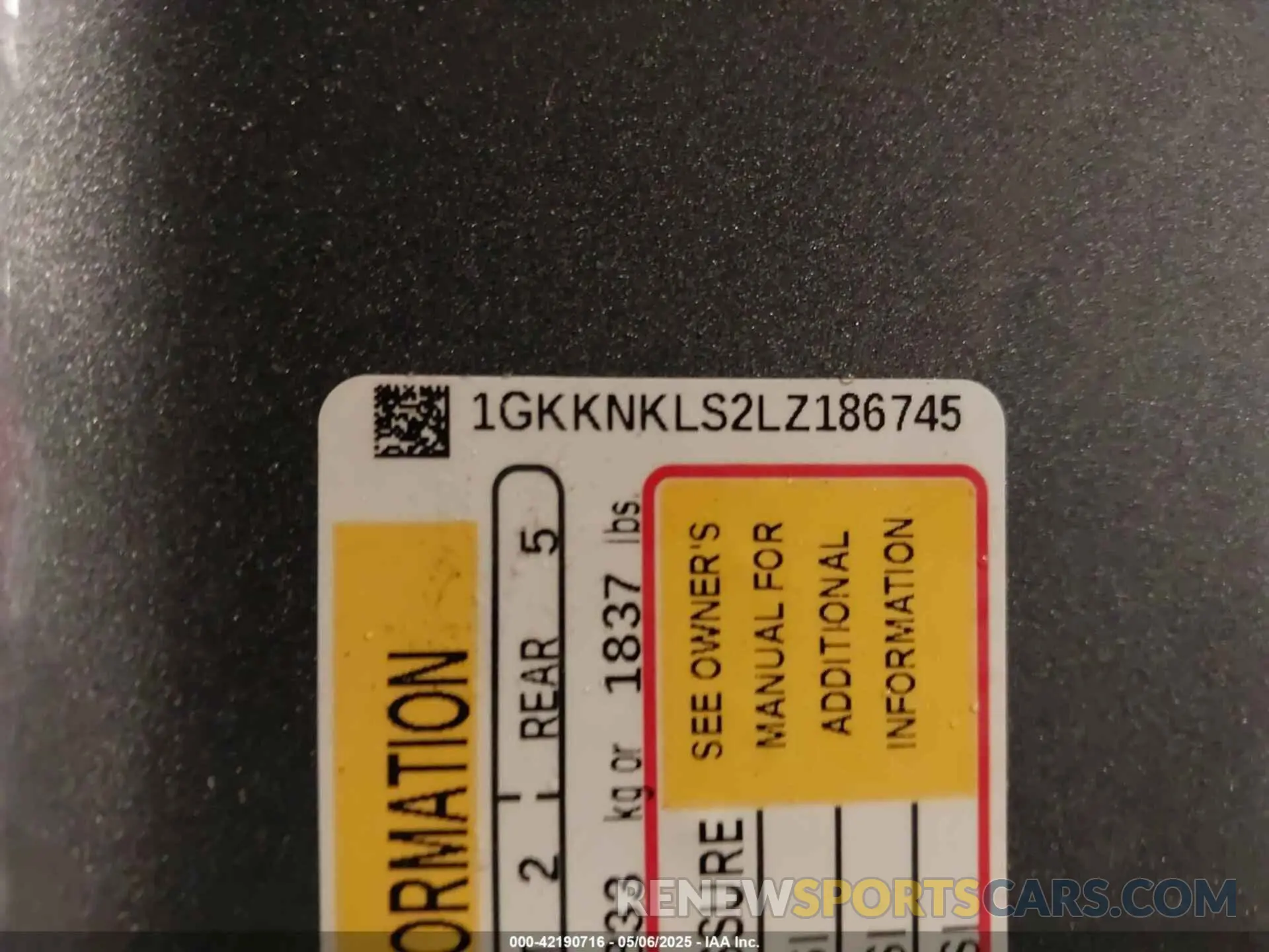 9 fotografías del automóvil dañado 1GKKNKLS2LZ186745 GMC ACADIA 2020