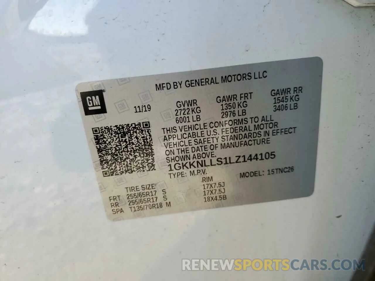 13 fotografías del automóvil dañado 1GKKNLLS1LZ144105 GMC ACADIA 2020