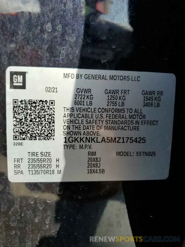 13 fotografías del automóvil dañado 1GKKNKLA5MZ175425 GMC ACADIA 2021