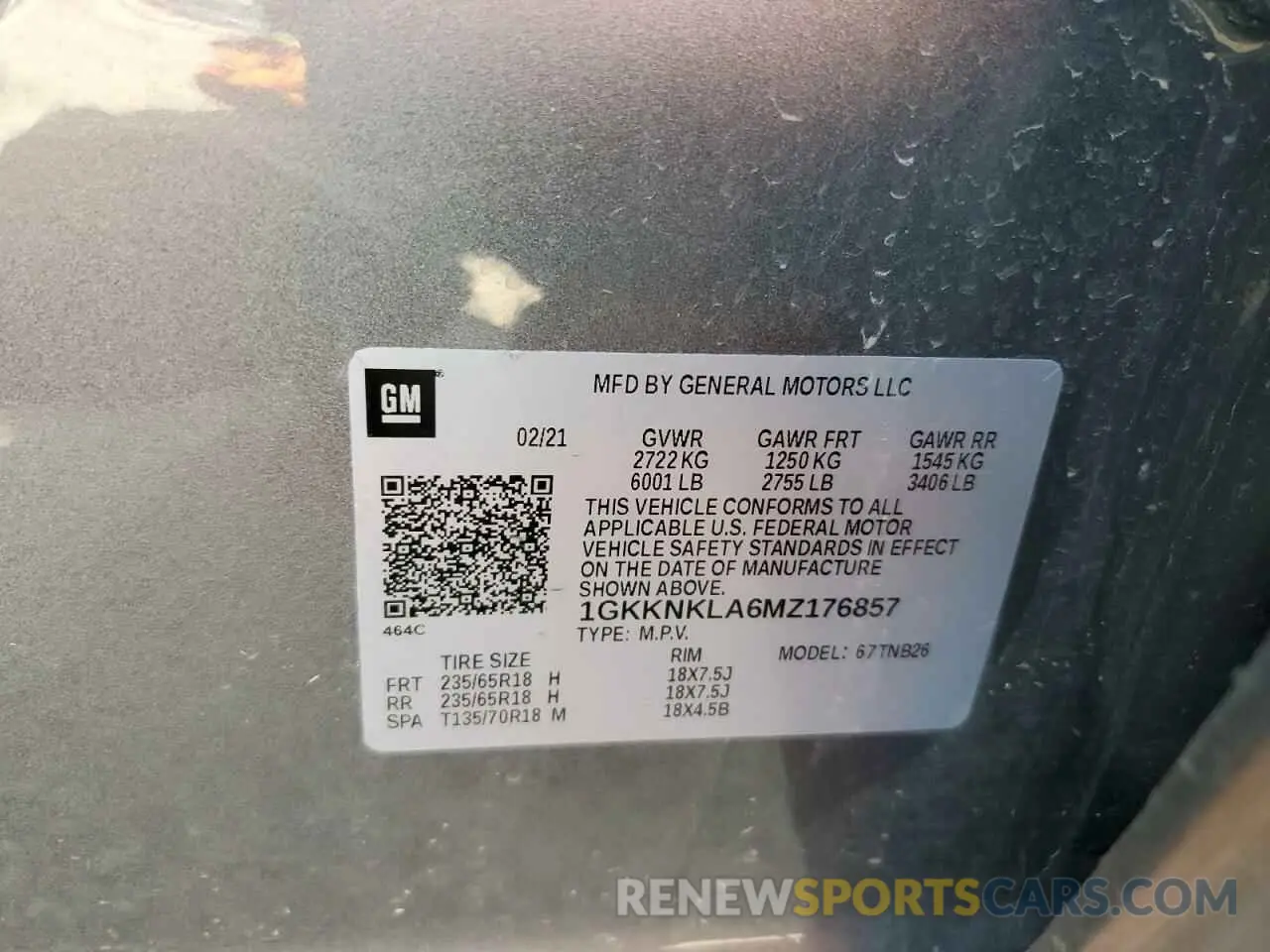 13 fotografías del automóvil dañado 1GKKNKLA6MZ176857 GMC ACADIA 2021