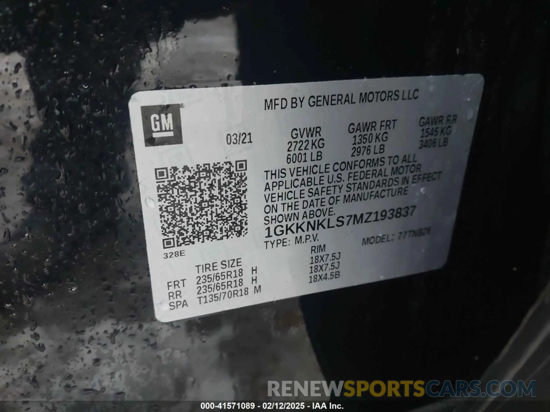 9 fotografías del automóvil dañado 1GKKNKLS7MZ193837 GMC ACADIA 2021
