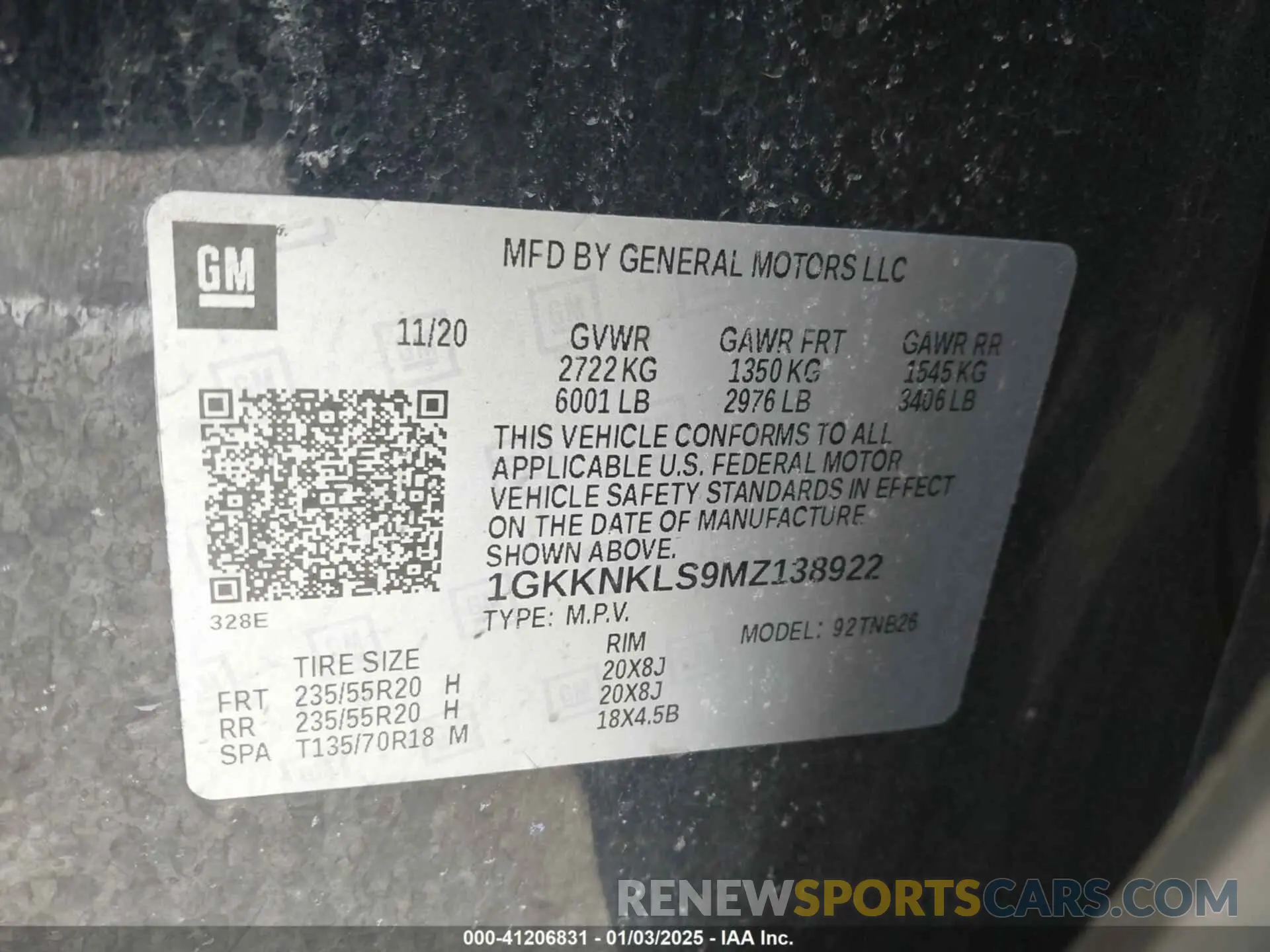 9 fotografías del automóvil dañado 1GKKNKLS9MZ138922 GMC ACADIA 2021