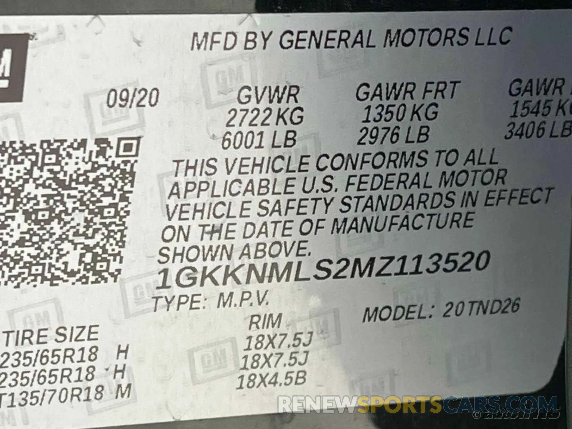 10 fotografías del automóvil dañado 1GKKNMLS2MZ113520 GMC ACADIA 2021