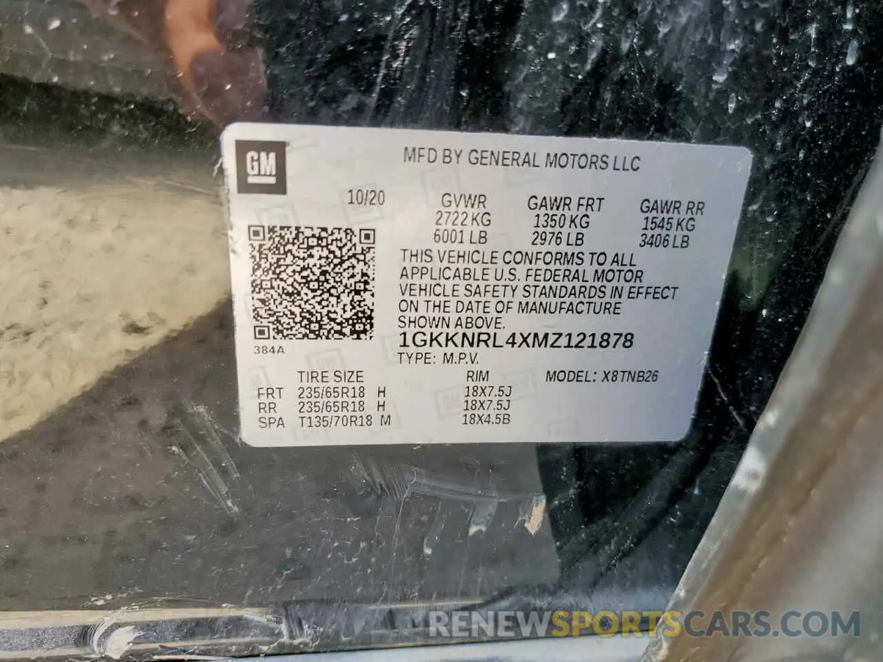 13 fotografías del automóvil dañado 1GKKNRL4XMZ121878 GMC ACADIA 2021