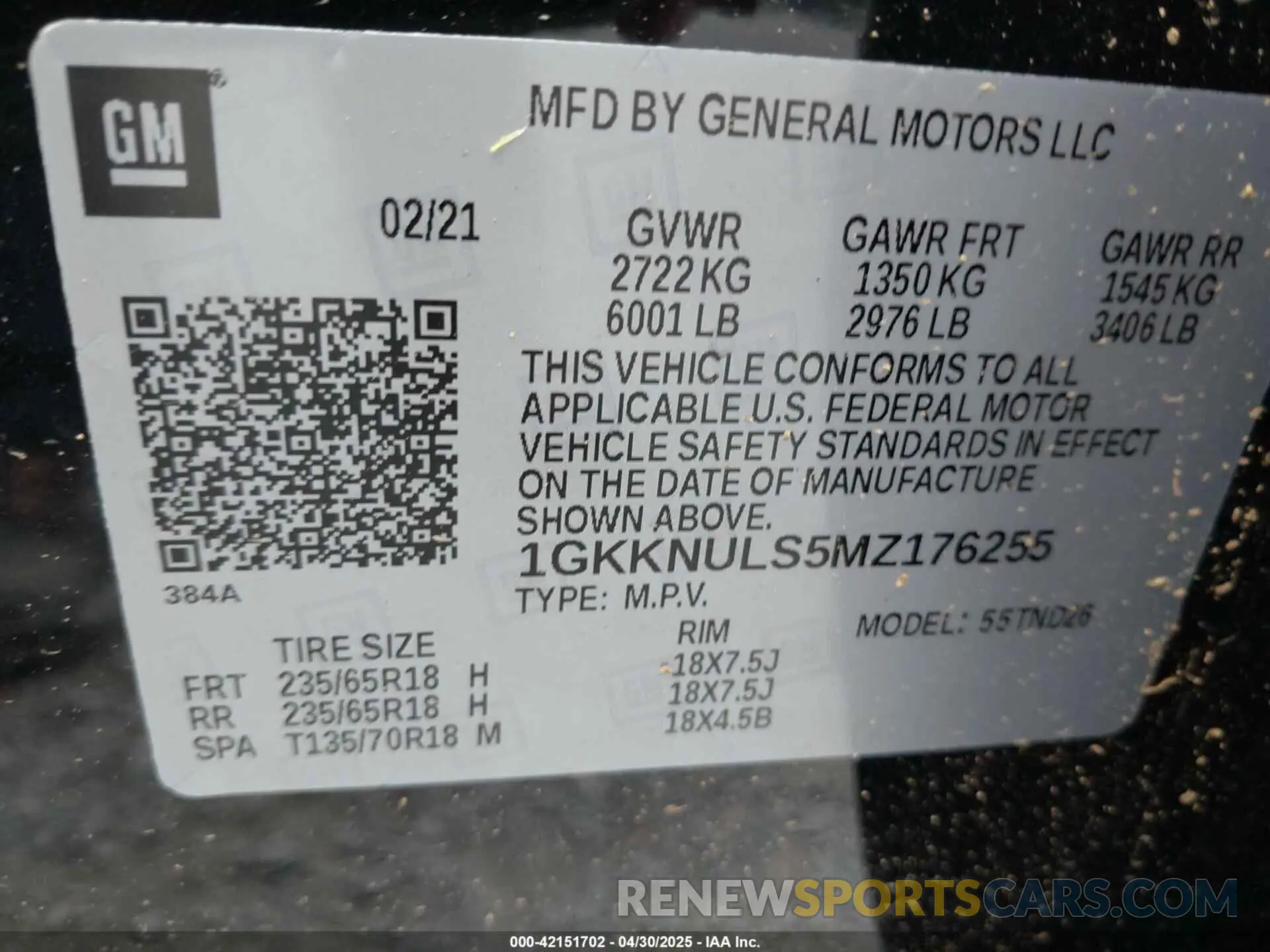 9 fotografías del automóvil dañado 1GKKNULS5MZ176255 GMC ACADIA 2021
