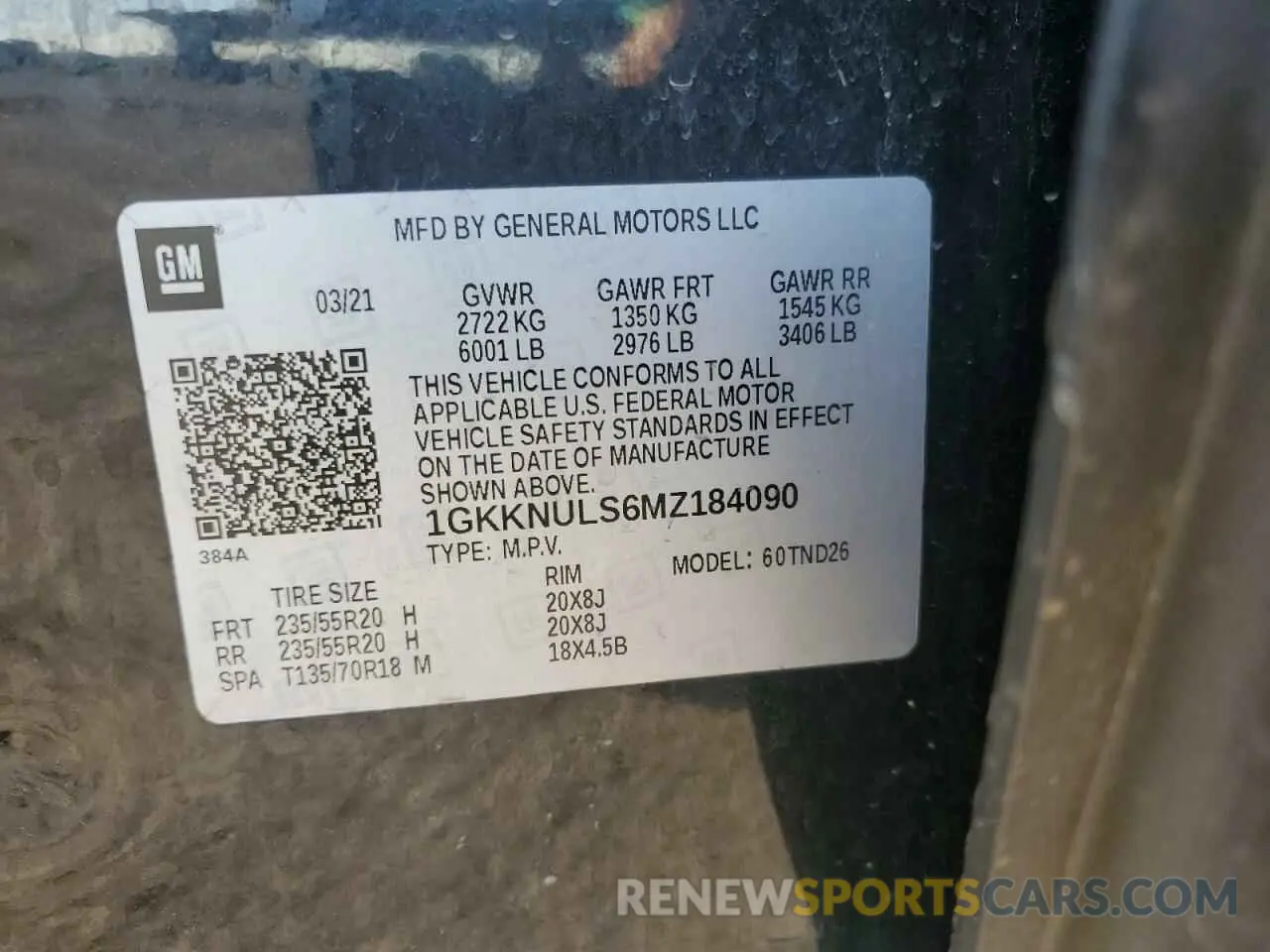 15 fotografías del automóvil dañado 1GKKNULS6MZ184090 GMC ACADIA 2021