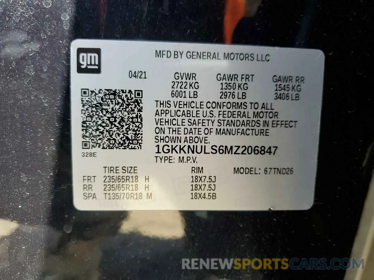 13 fotografías del automóvil dañado 1GKKNULS6MZ206847 GMC ACADIA 2021