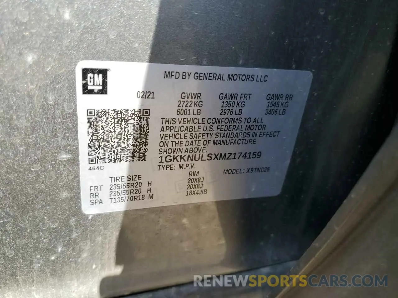 13 fotografías del automóvil dañado 1GKKNULSXMZ174159 GMC ACADIA 2021