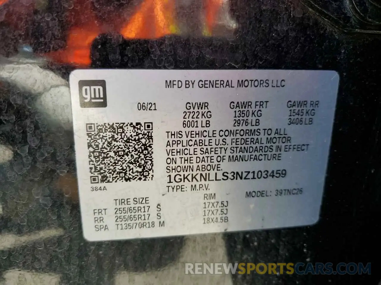 13 fotografías del automóvil dañado 1GKKNLLS3NZ103459 GMC ACADIA 2022