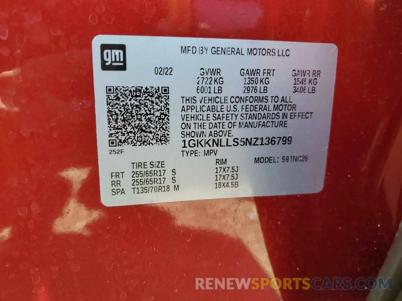 13 fotografías del automóvil dañado 1GKKNLLS5NZ136799 GMC ACADIA 2022