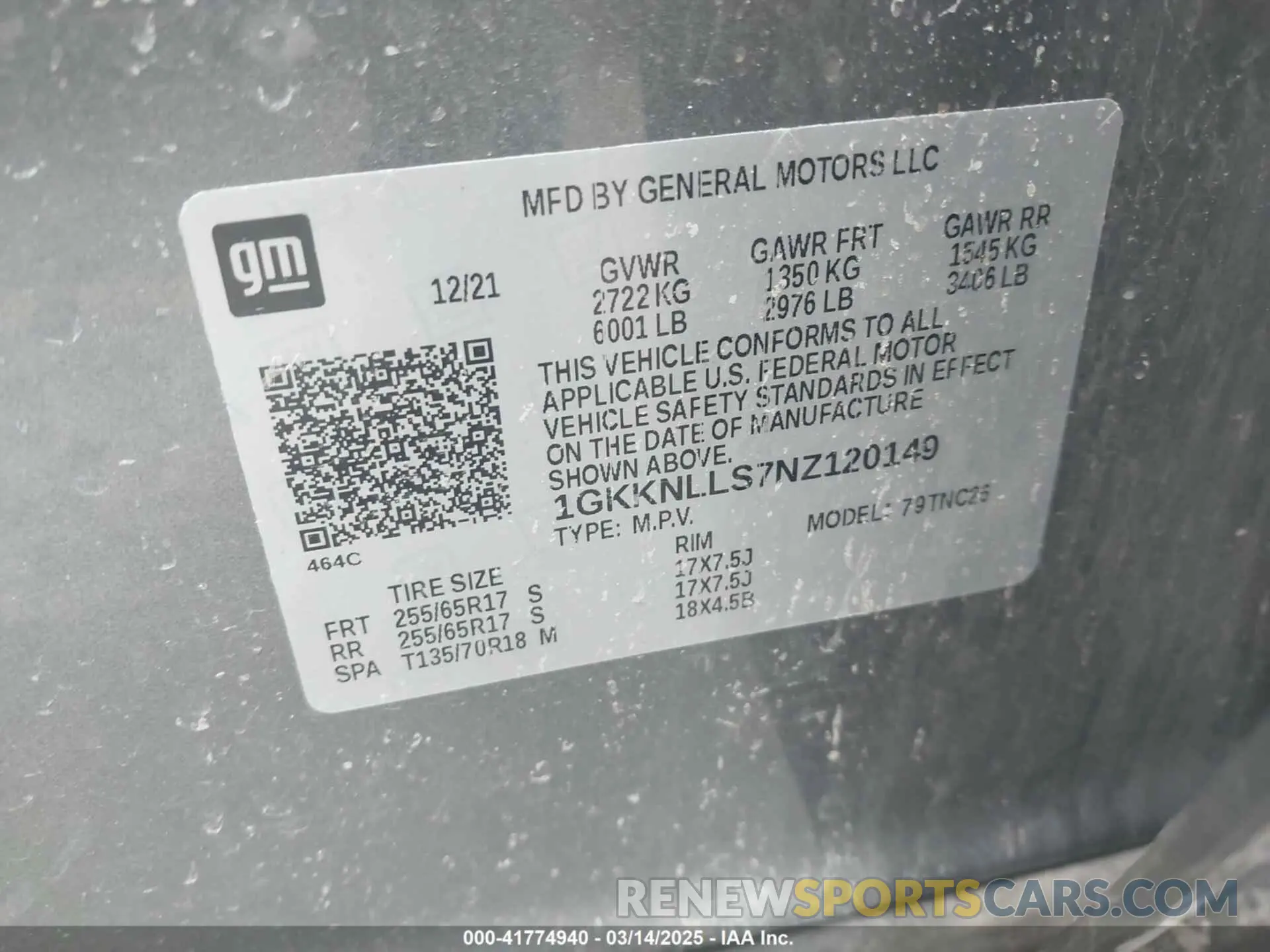 9 fotografías del automóvil dañado 1GKKNLLS7NZ120149 GMC ACADIA 2022