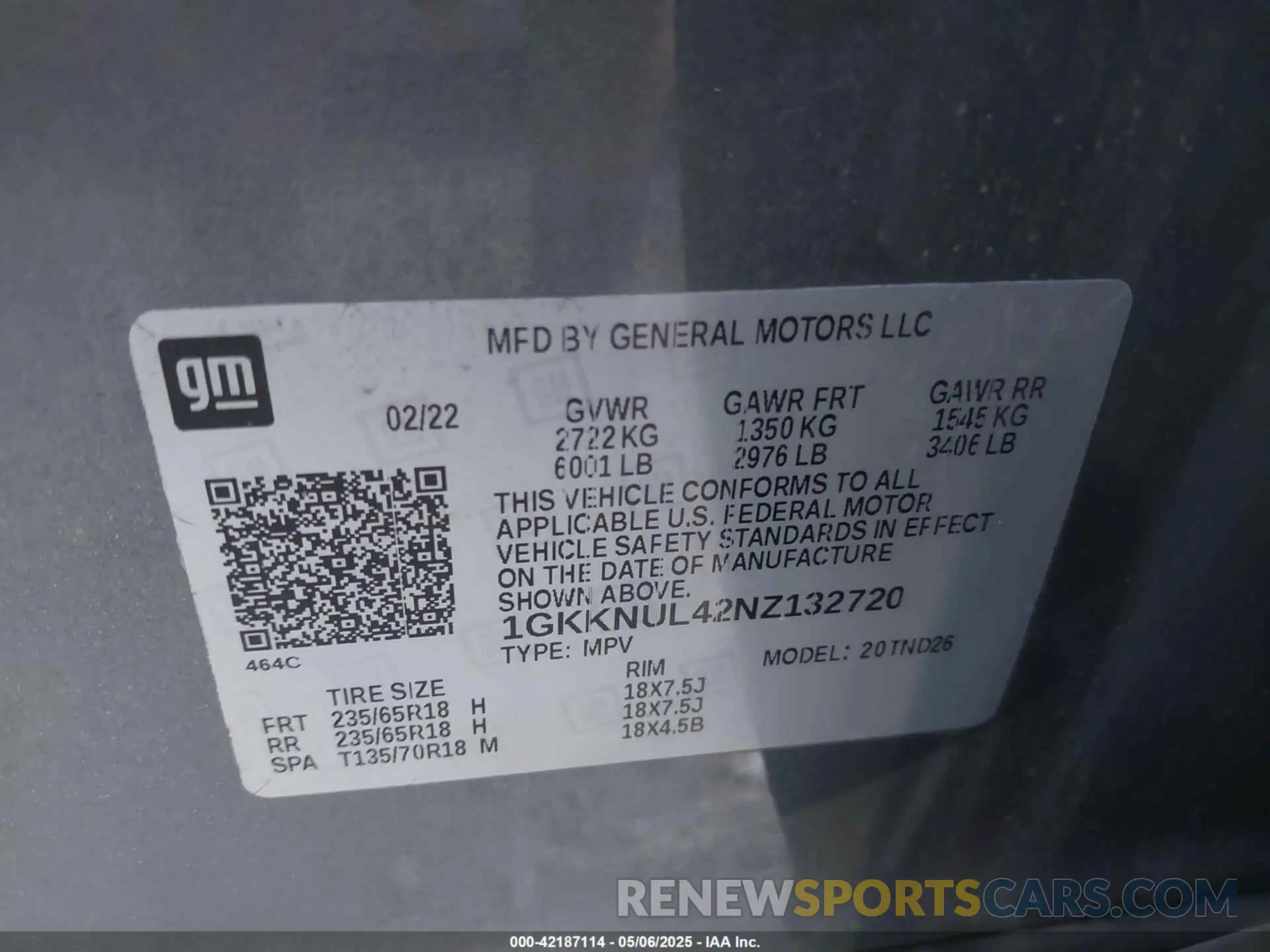 9 fotografías del automóvil dañado 1GKKNUL42NZ132720 GMC ACADIA 2022