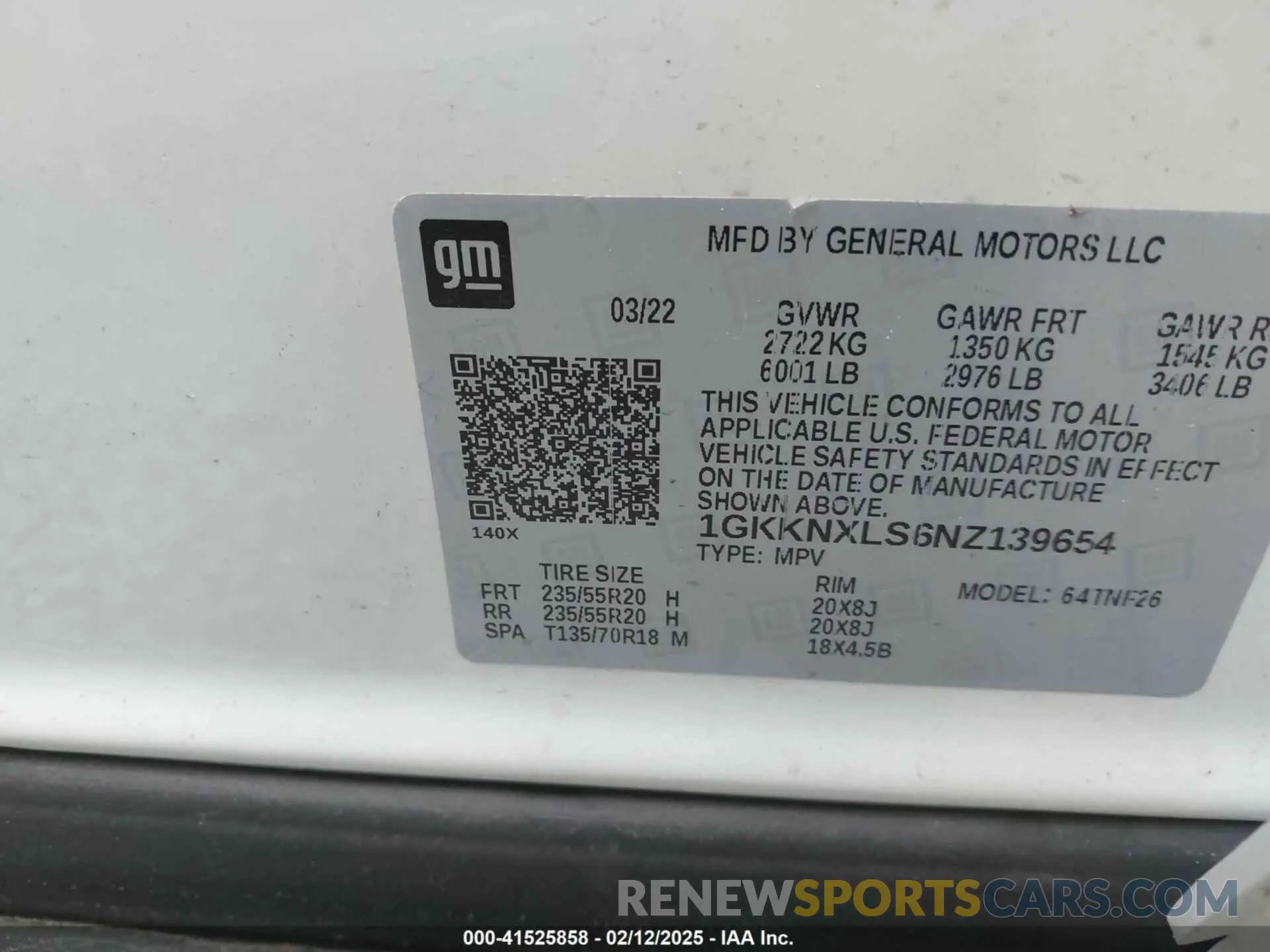 9 fotografías del automóvil dañado 1GKKNXLS6NZ139654 GMC ACADIA 2022
