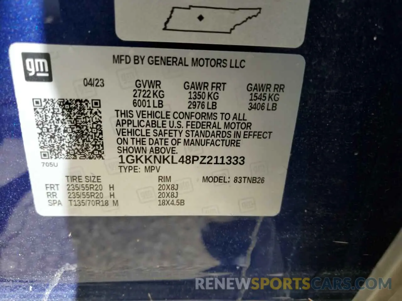13 fotografías del automóvil dañado 1GKKNKL48PZ211333 GMC ACADIA 2023