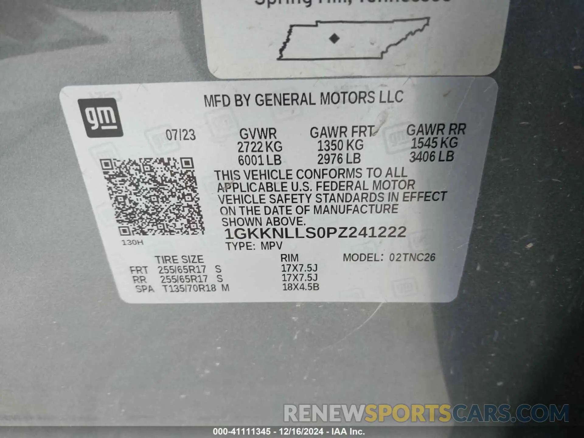 9 fotografías del automóvil dañado 1GKKNLLS0PZ241222 GMC ACADIA 2023