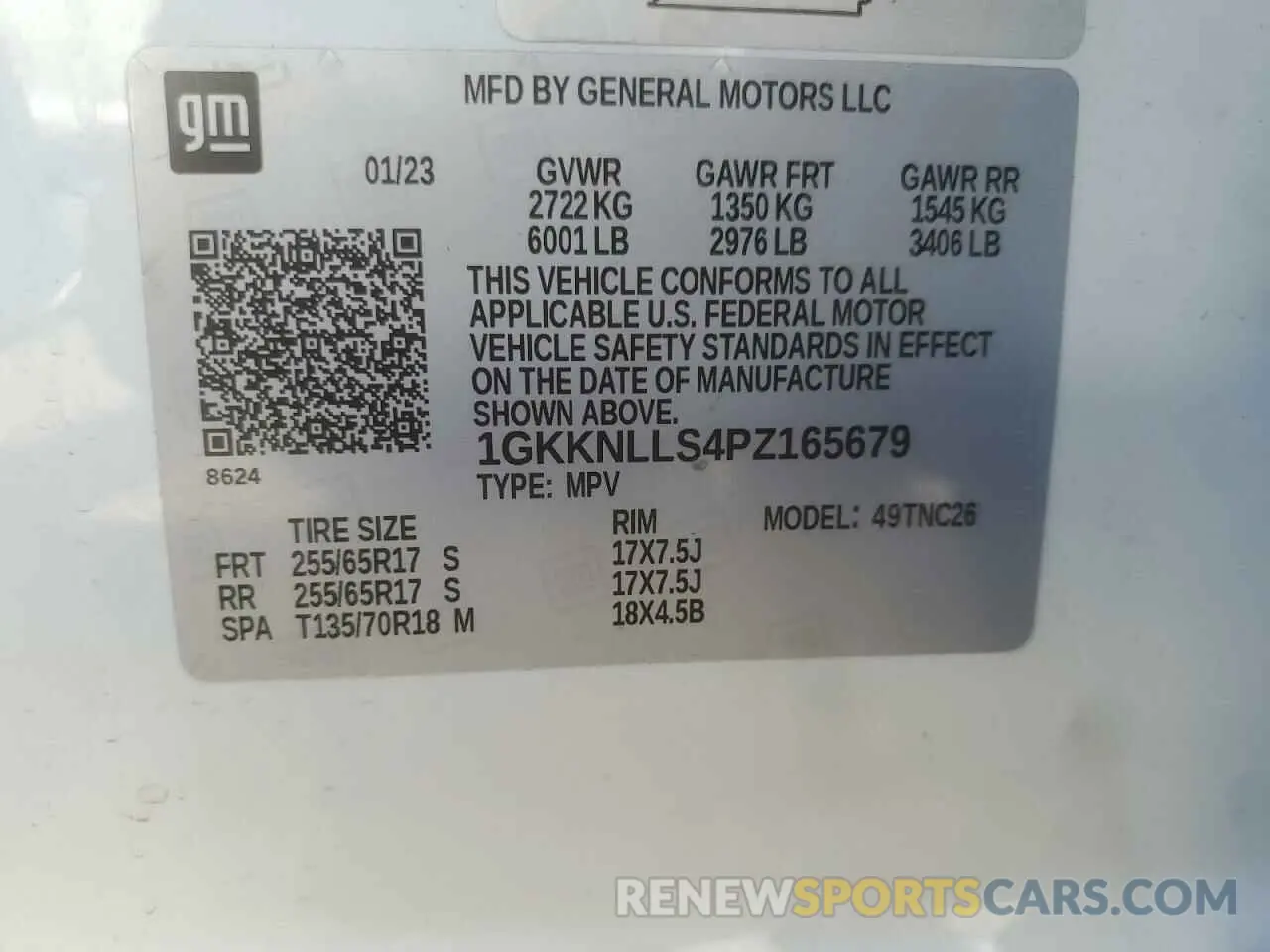 13 fotografías del automóvil dañado 1GKKNLLS4PZ165679 GMC ACADIA 2023