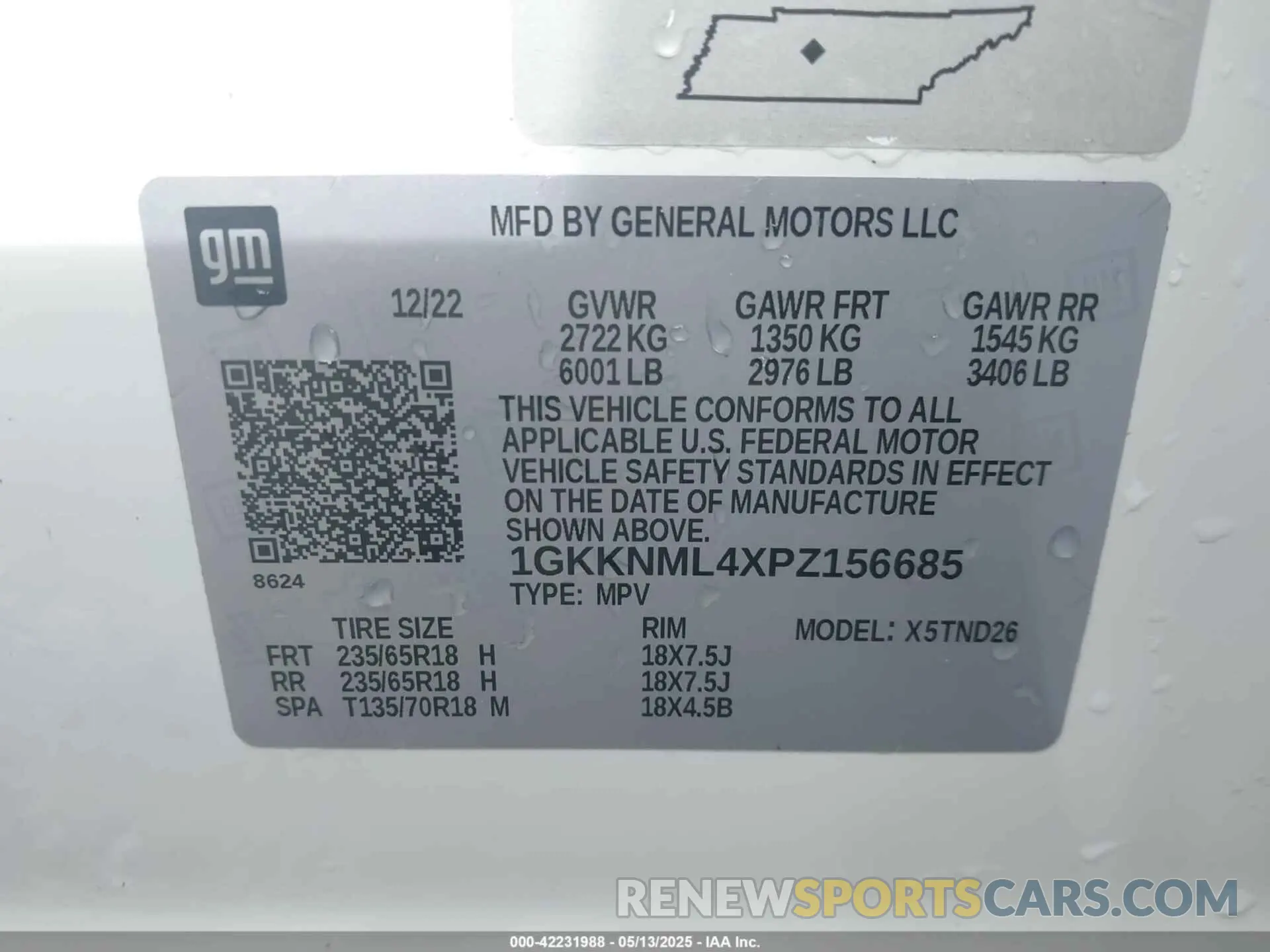 9 fotografías del automóvil dañado 1GKKNML4XPZ156685 GMC ACADIA 2023
