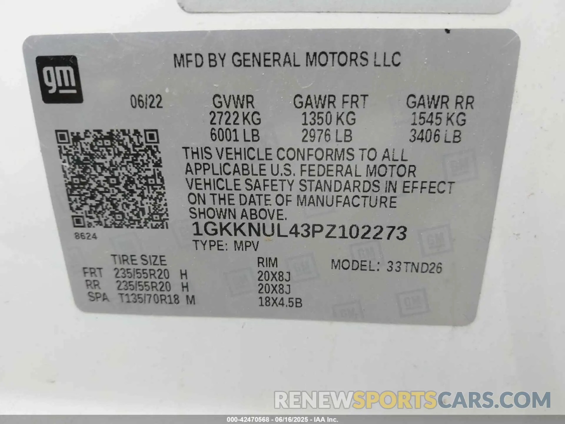 9 fotografías del automóvil dañado 1GKKNUL43PZ102273 GMC ACADIA 2023
