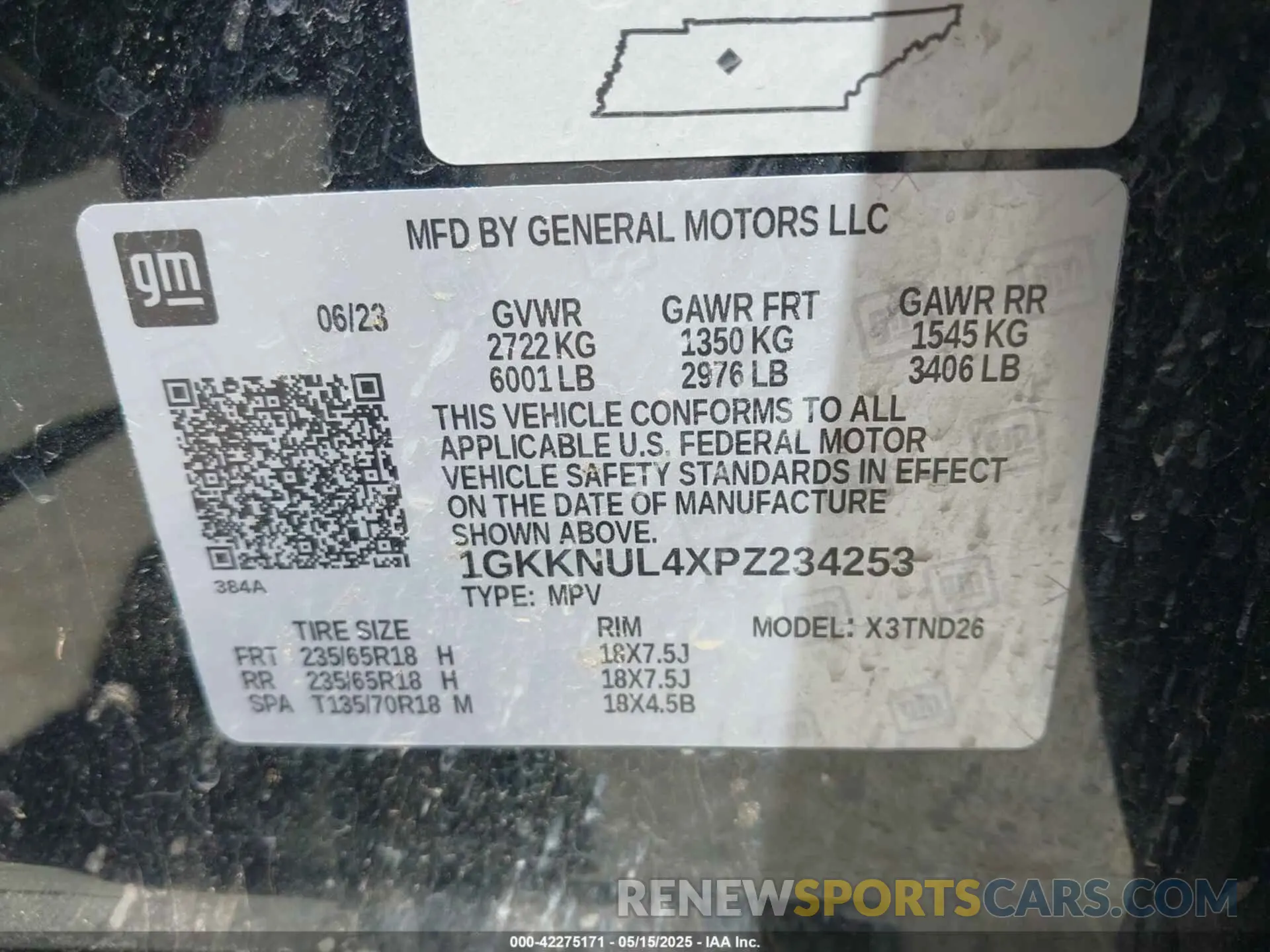 9 fotografías del automóvil dañado 1GKKNUL4XPZ234253 GMC ACADIA 2023