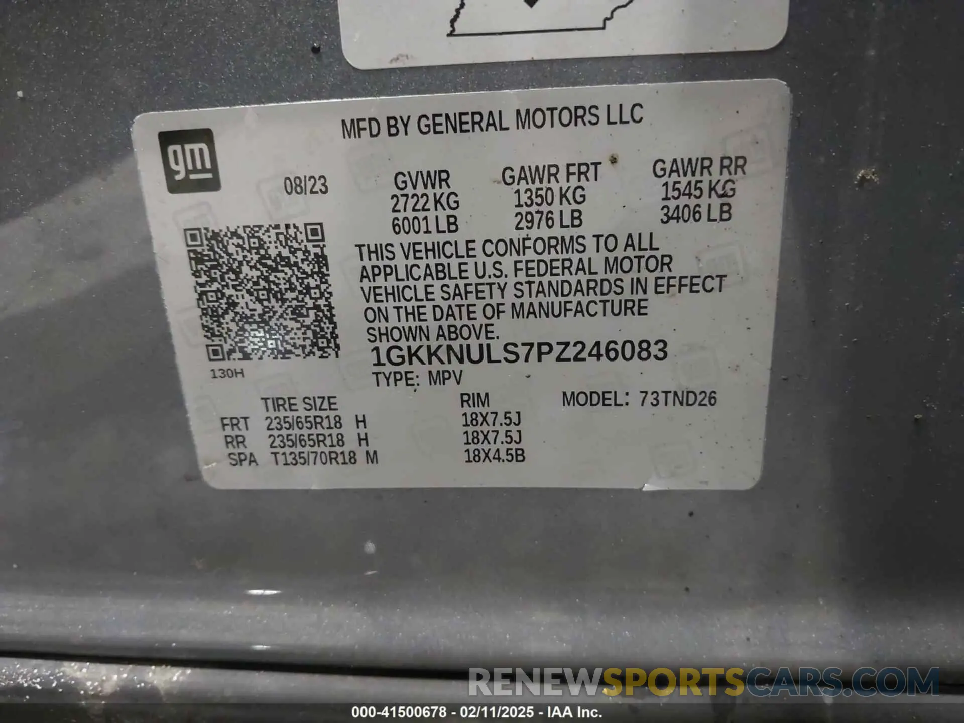 9 fotografías del automóvil dañado 1GKKNULS7PZ246083 GMC ACADIA 2023