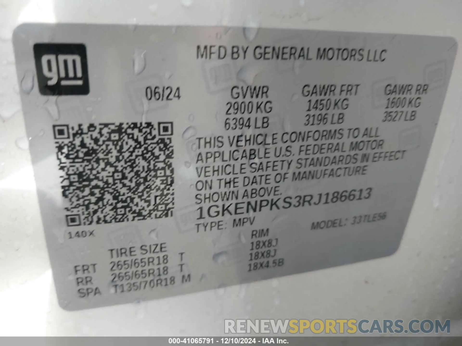 9 fotografías del automóvil dañado 1GKENPKS3RJ186613 GMC ACADIA 2024