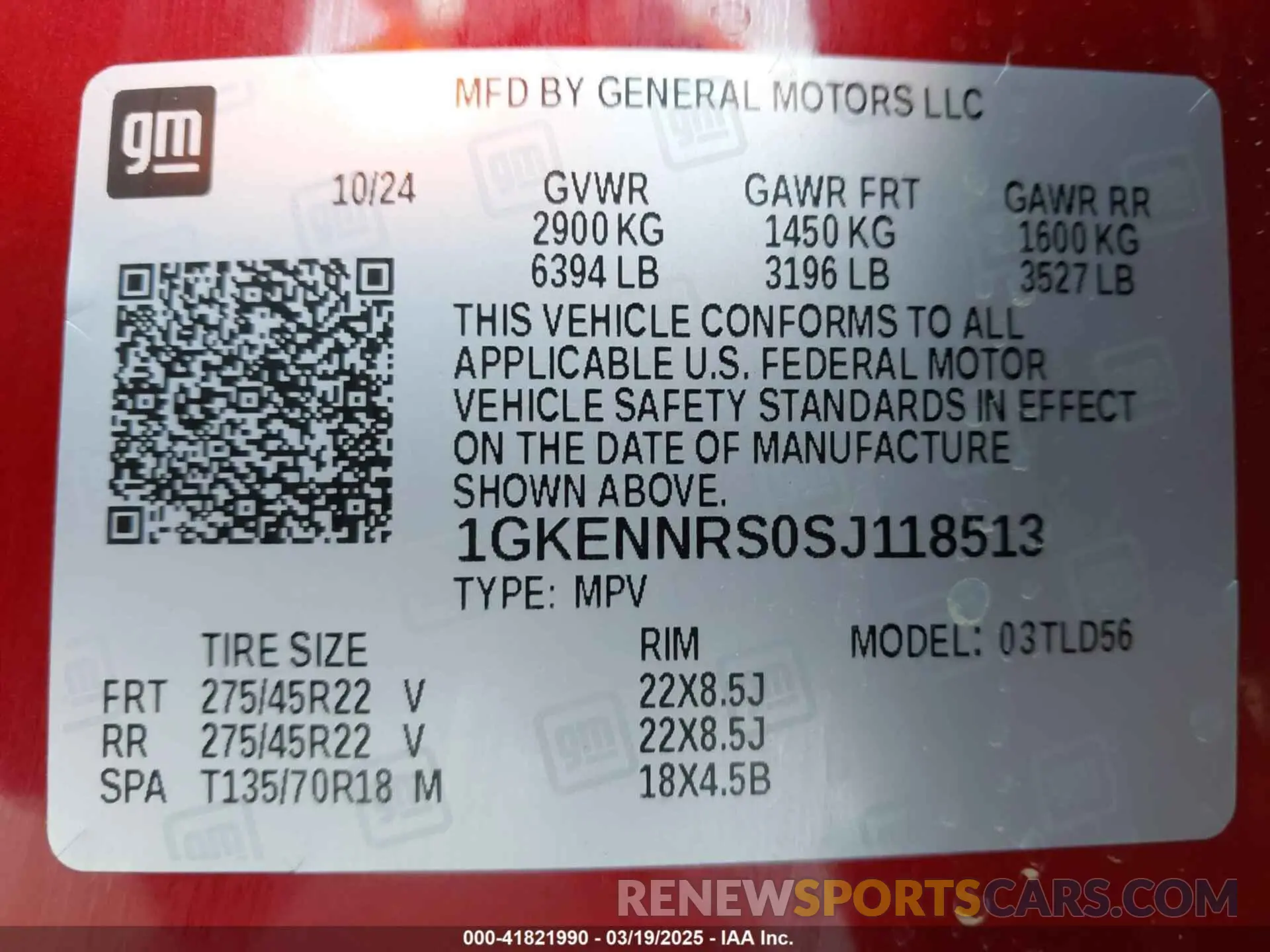 9 fotografías del automóvil dañado 1GKENNRS0SJ118513 GMC ACADIA 2025