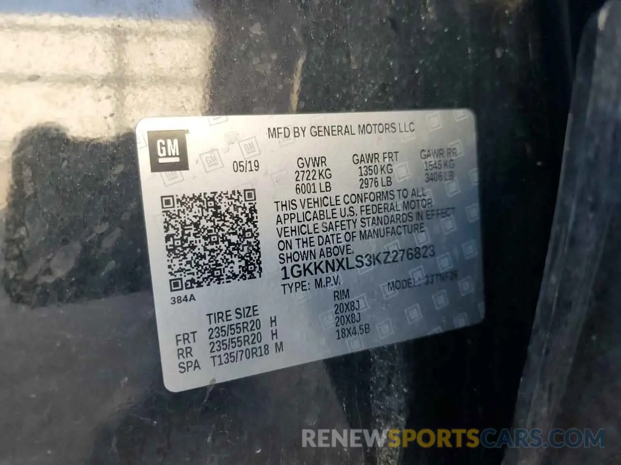 14 fotografías del automóvil dañado 1GKKNXLS3KZ276823 GMC ACADIA DEN 2019