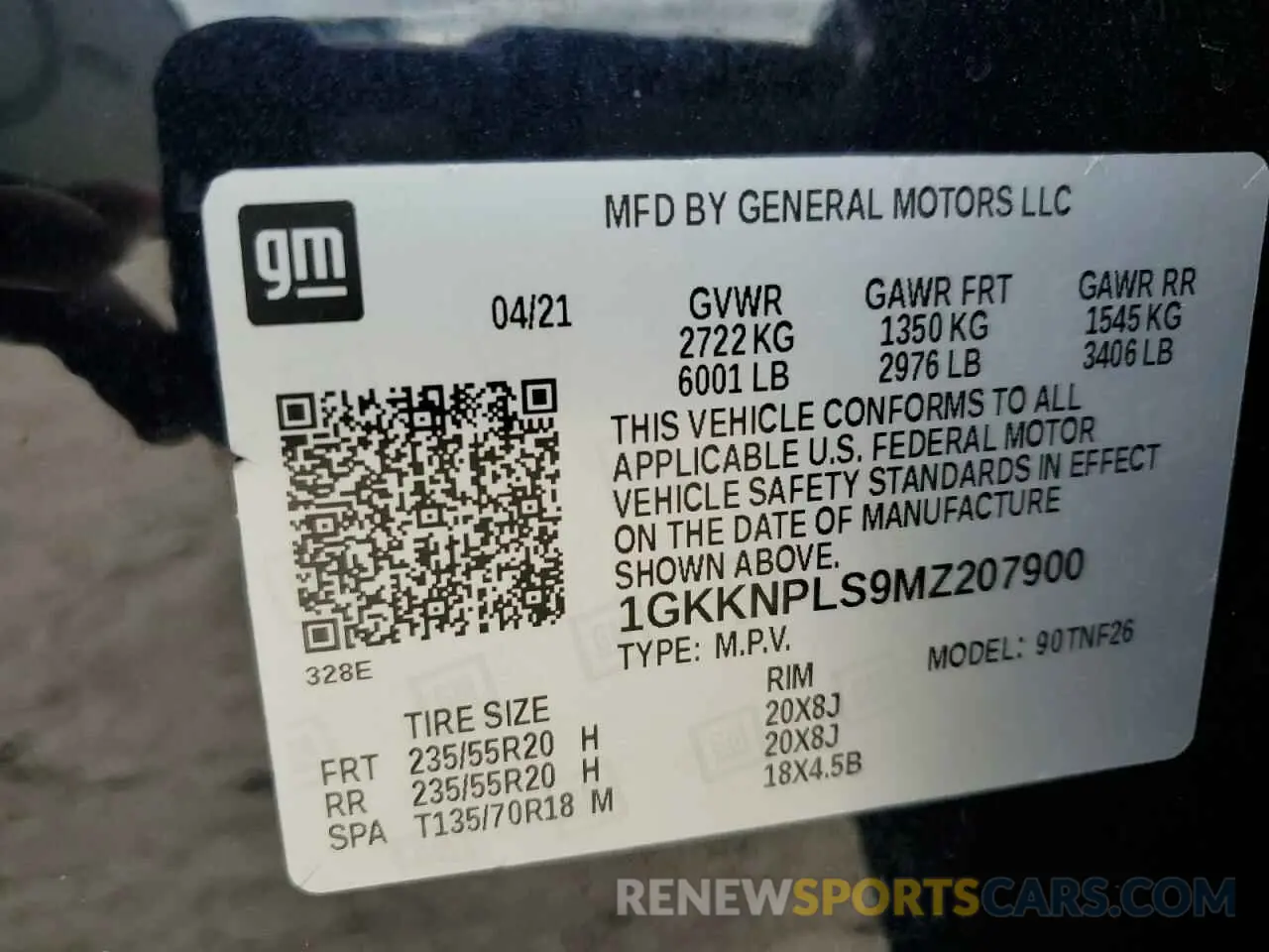 13 fotografías del automóvil dañado 1GKKNPLS9MZ207900 GMC ACADIA DEN 2021