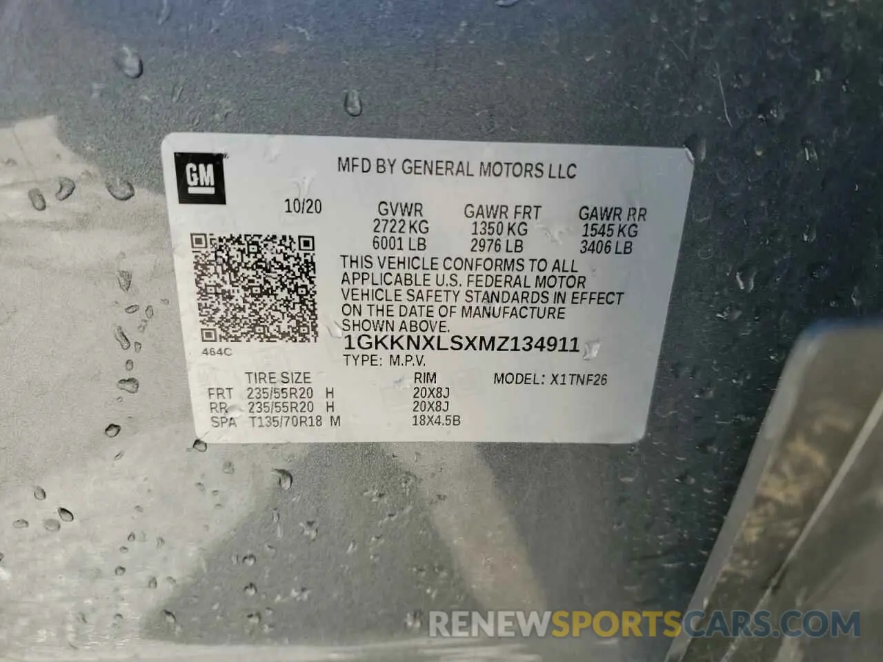 13 fotografías del automóvil dañado 1GKKNXLSXMZ134911 GMC ACADIA DEN 2021
