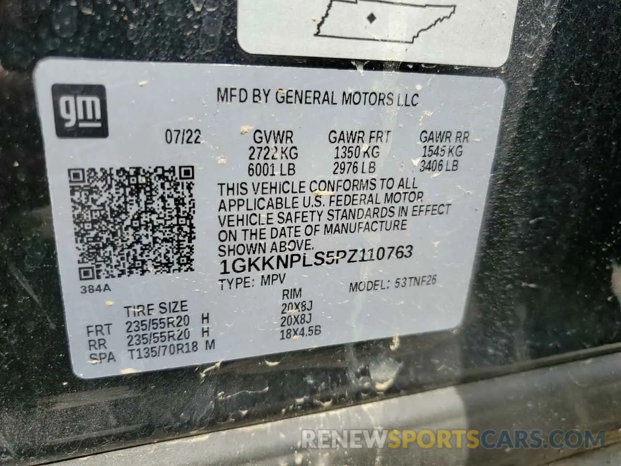 13 fotografías del automóvil dañado 1GKKNPLS5PZ110763 GMC ACADIA DEN 2023
