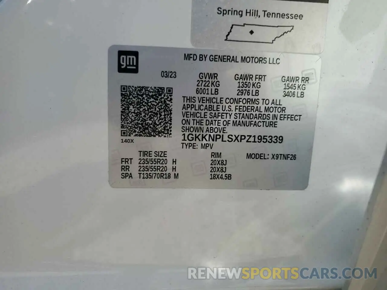 14 fotografías del automóvil dañado 1GKKNPLSXPZ195339 GMC ACADIA DEN 2023