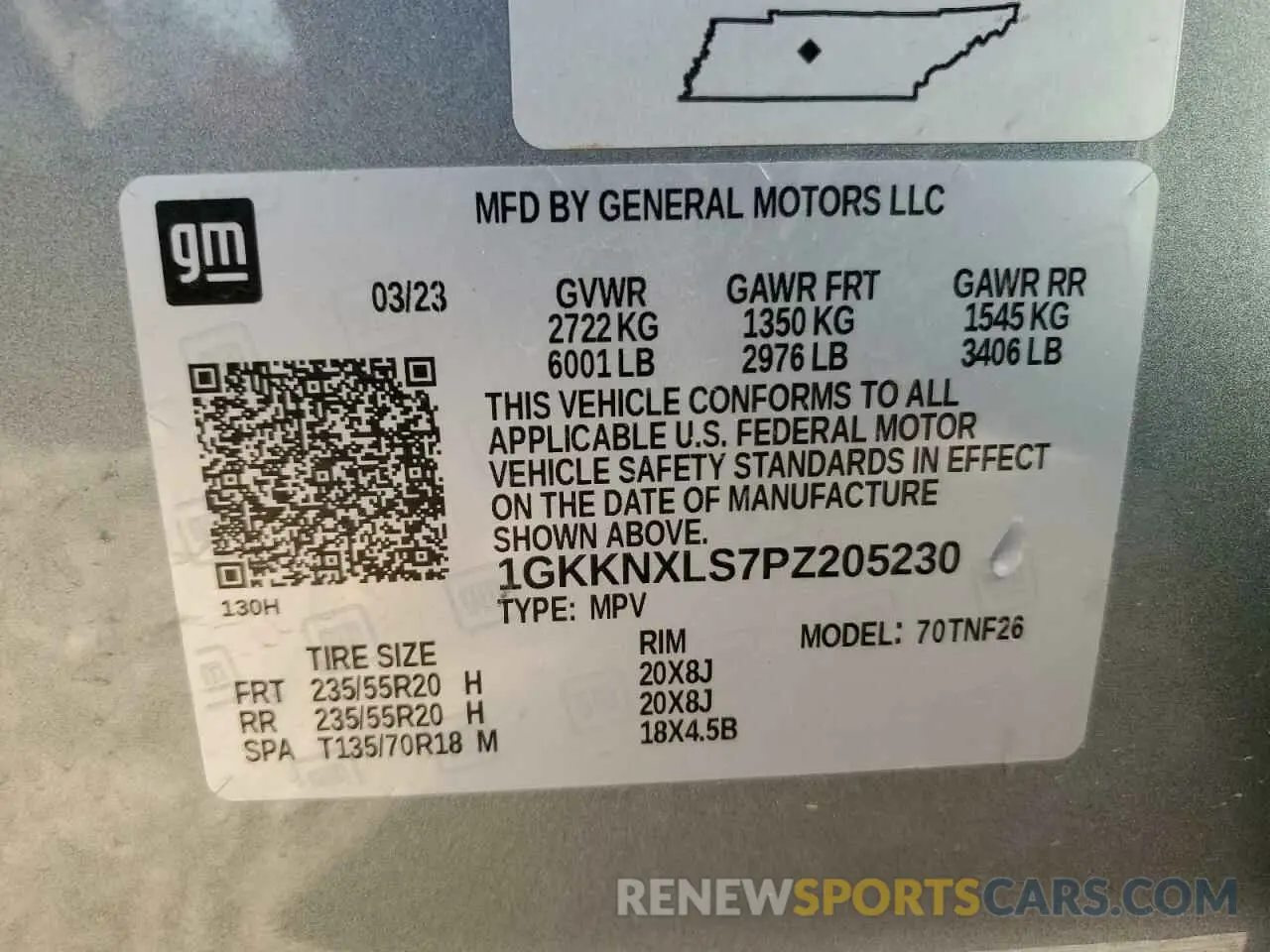 14 fotografías del automóvil dañado 1GKKNXLS7PZ205230 GMC ACADIA DEN 2023