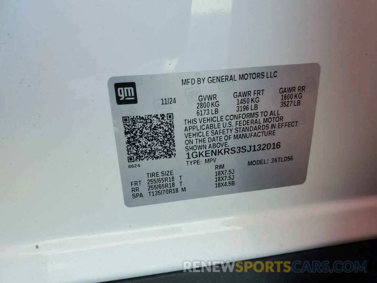 14 fotografías del automóvil dañado 1GKENKRS3SJ132016 GMC ACADIA ELE 2025