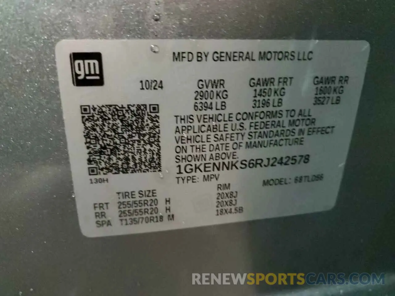 13 fotografías del automóvil dañado 1GKENNKS6RJ242578 GMC ACADIA UPL 2024