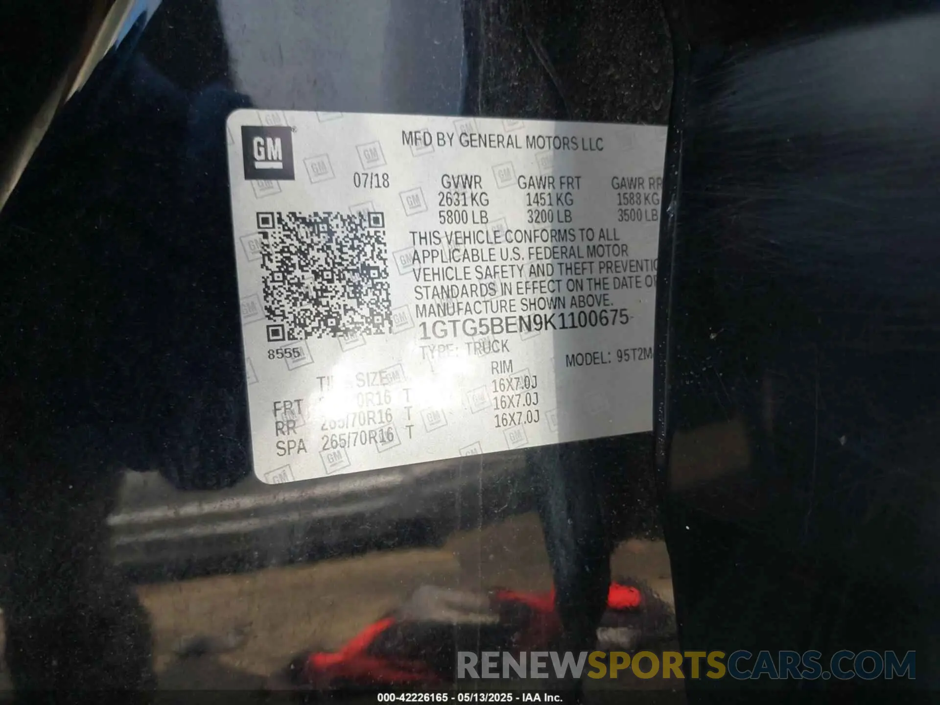9 fotografías del automóvil dañado 1GTG5BEN9K1100675 GMC CANYON 2019