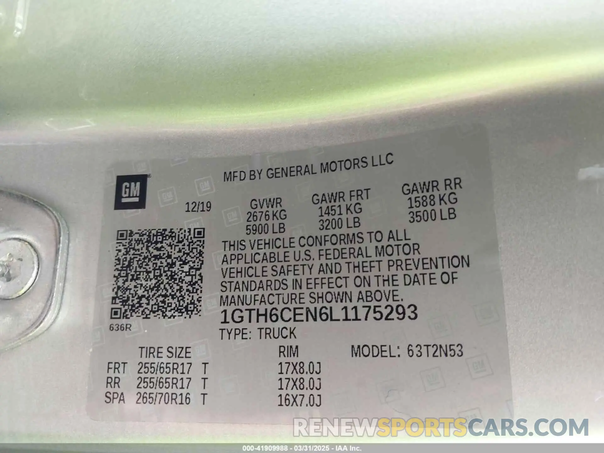 9 fotografías del automóvil dañado 1GTH6CEN6L1175293 GMC CANYON 2020